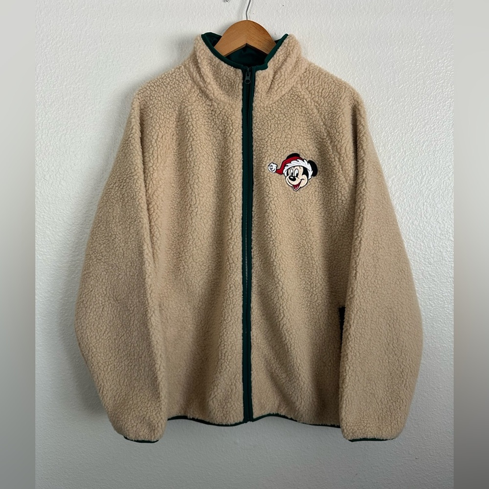 Disneyland Disney Christmas Holiday Mickey Santa Sherpa Fleece Jacket Sizes